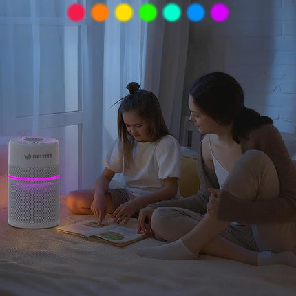 Smart Air Purifiers for Bedroom, DAYETTE 7 Color Light H13 Air Purifier for Home Large Room Up to 1500 Ft², APP Control & 20 dB Sleep Mode 2/4/8 Timer