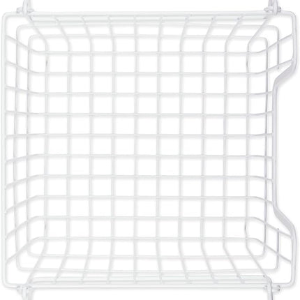 DII Metal Wire Mesh Stackable Utility Storage Bin, Medium, 11x11x8", White