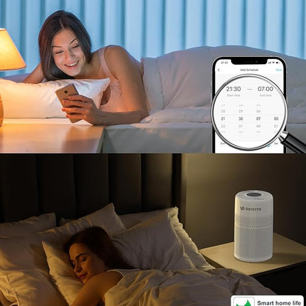 Smart Air Purifiers for Bedroom, DAYETTE 7 Color Light H13 Air Purifier for Home Large Room Up to 1500 Ft², APP Control & 20 dB Sleep Mode 2/4/8 Timer