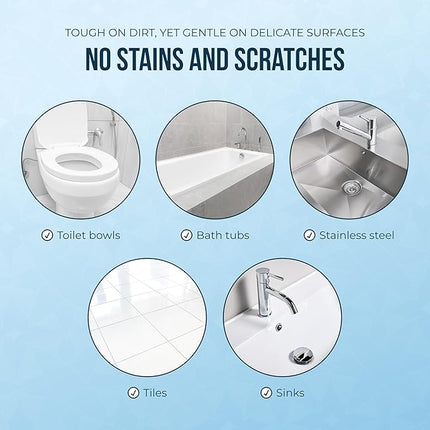 Powerstone Pumice Stone Toilet Bowl Cleaner with Handle (6-Pack) – Heavy-Duty Hard Water Stain Remover for Toilets, Grills, Tiles, and Pools – Non-Scratch Scouring Stick for Deep Cleaning