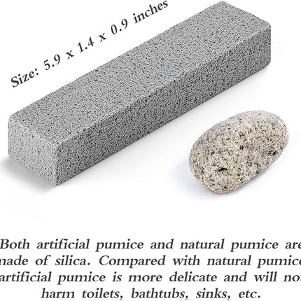 6Pack Pumice Stone for Toilet Cleaning Bowl Stick,Powerfully Cleans Hard Water Rings, Calcium Buildup & Stains, Suitable for Cleaning Toilet, Bathtubs, Kitchen Sink, Grill