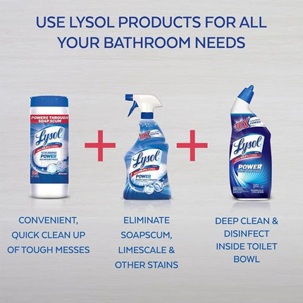 Lysol Power Foaming Cleaning Spray for Bathrooms, Foam Cleaner for Bathrooms, Showers, Tubs, 22oz (Pack of 6)
