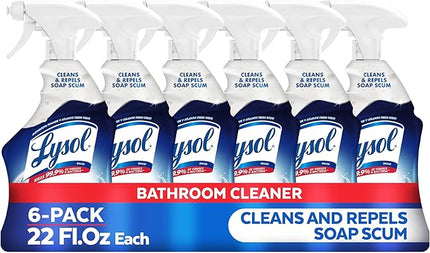 Lysol Power Foaming Cleaning Spray for Bathrooms, Foam Cleaner for Bathrooms, Showers, Tubs, 22oz (Pack of 6)