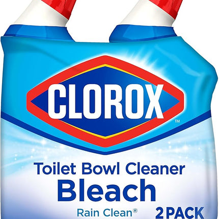 Clorox Toilet Bowl Cleaner Bleach, Rain Clean, 24 Fluid Ounces, Pack of 2 (Package May Vary)