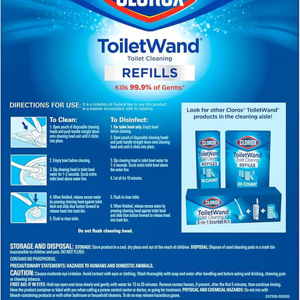Clorox ToiletWand Toilet Cleaner Refills, Toilet brush, Original, 20 Count
